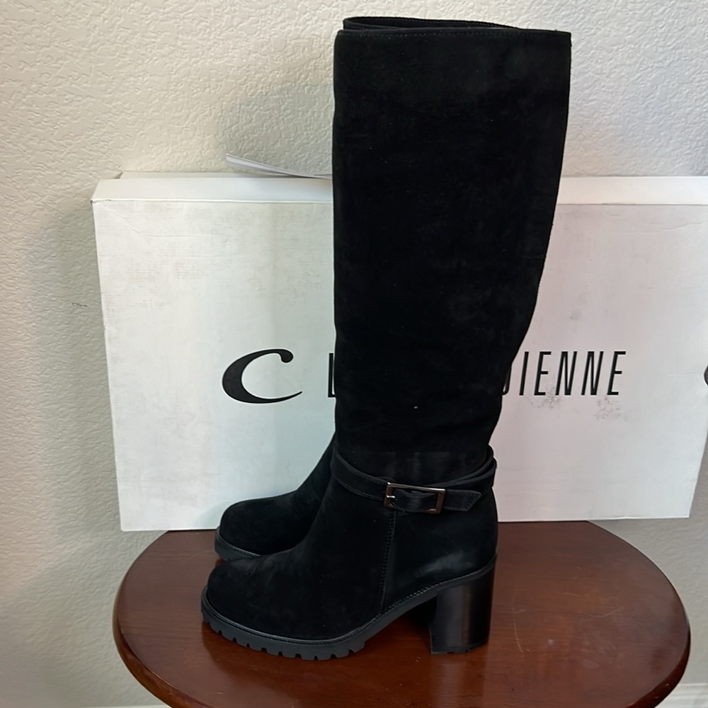 La Canadienne Paul Black Suede Knee Waterproof High Boots Size 5 - Picture 3 of 15